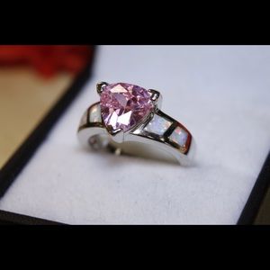 Gorgeous 925 Sterling Silver Pink Opal Ring!